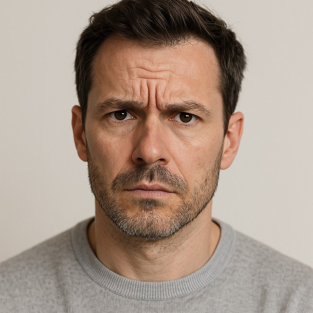 Bild eines Mannes mit Falten